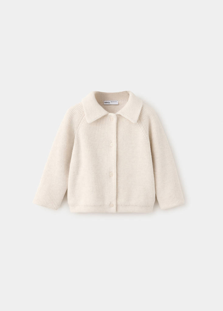 Fine-knit cardigan — Sand