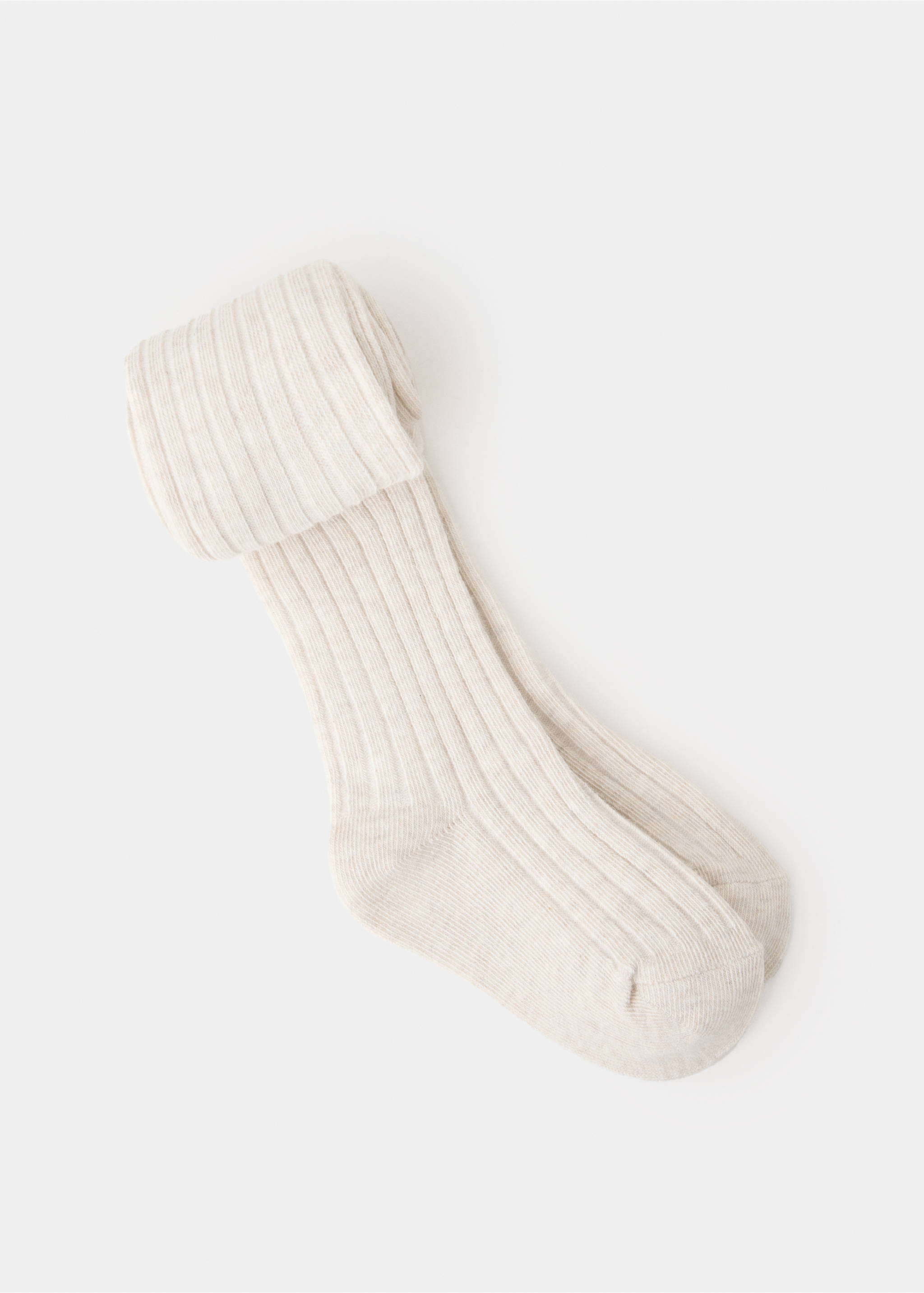 Ribbed knit tights - Details of the article 8, Beige. Ref: 37094790-00.