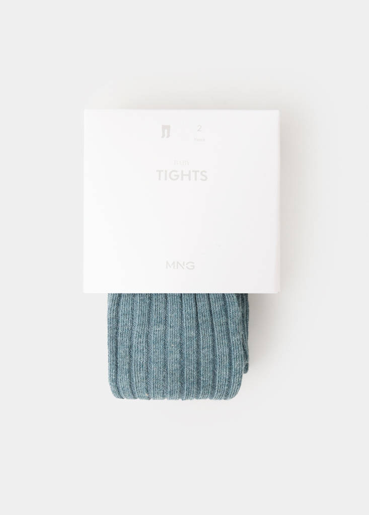Ribbed knit tights — Aqua Green