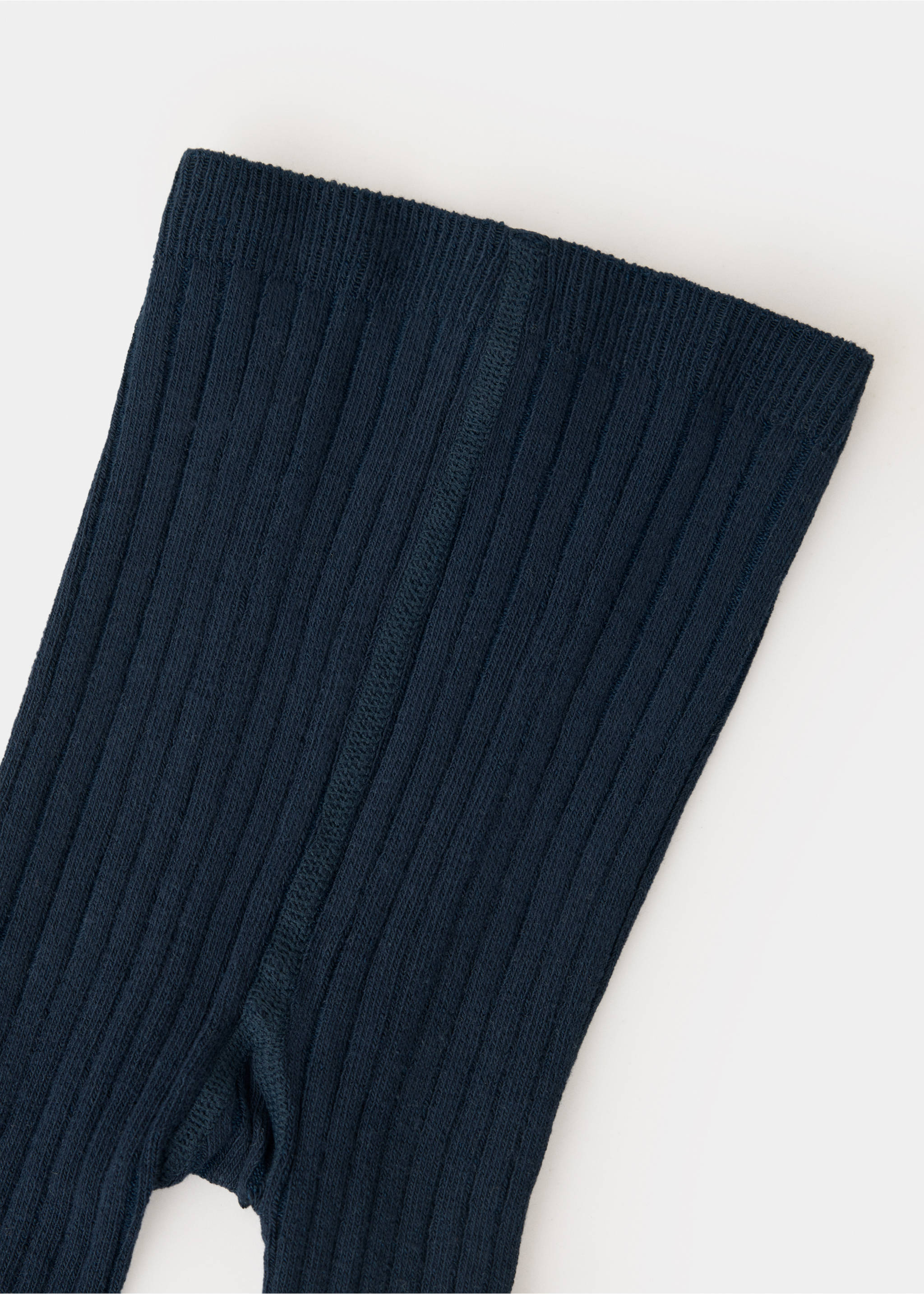 Ribbed knit tights - Reverse of the article, Navy. Ref: 37094790-00.