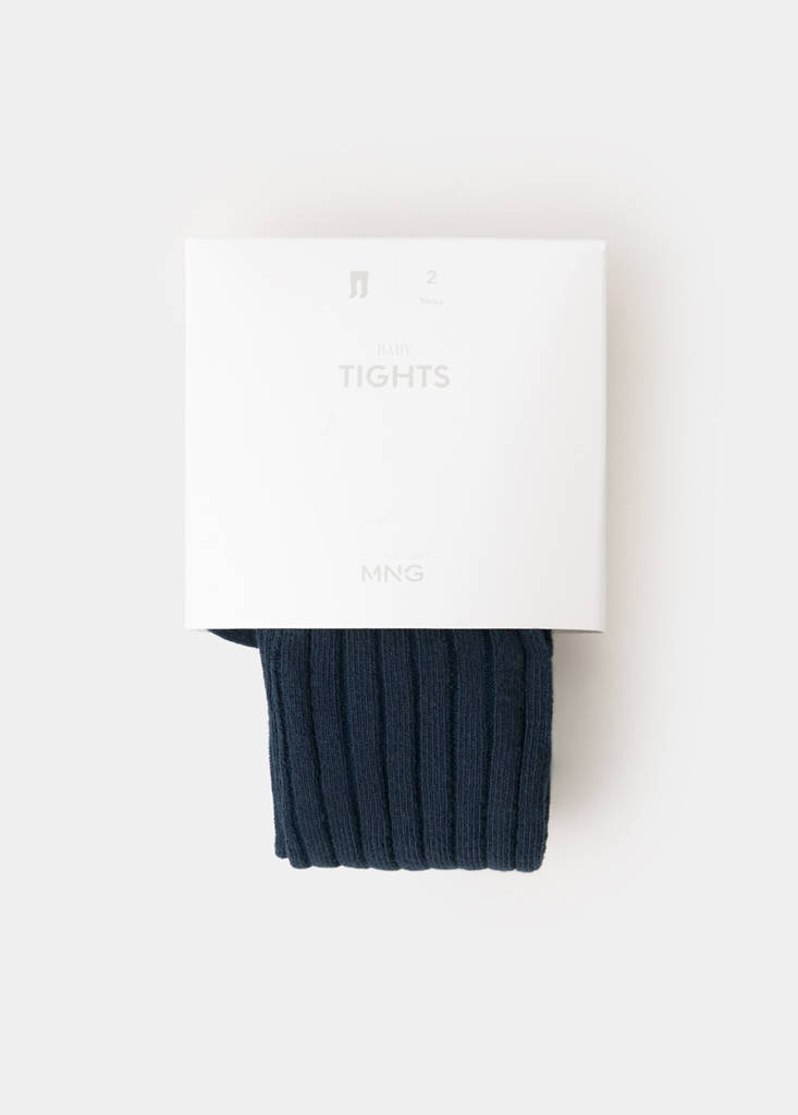 Ribbed knit tights — Navy