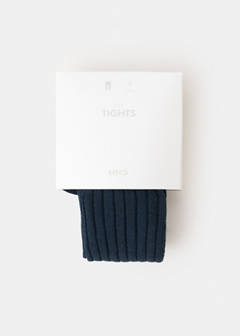 Ribbed knit tights — Navy 4
