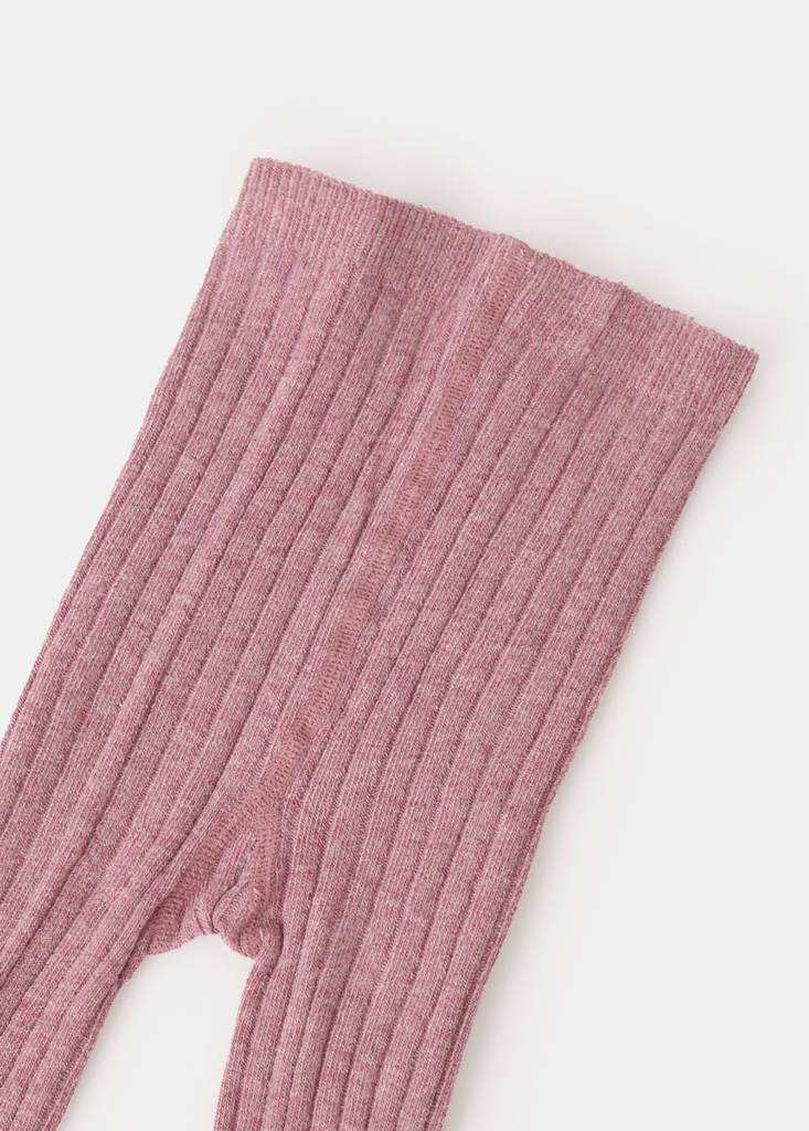 Ribbed knit tights — Pink