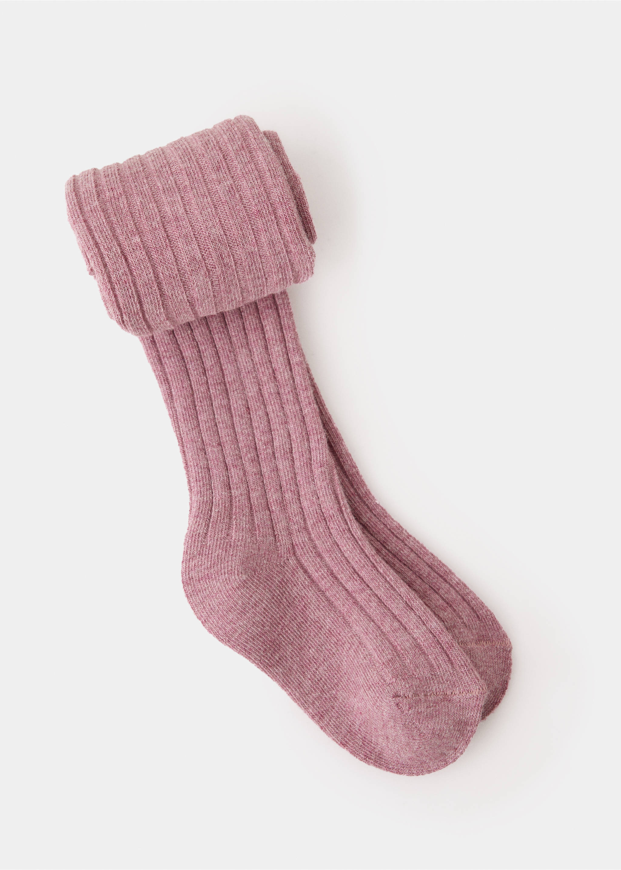 Ribbed knit tights - Details of the article 8, Pink. Ref: 37094790-00.