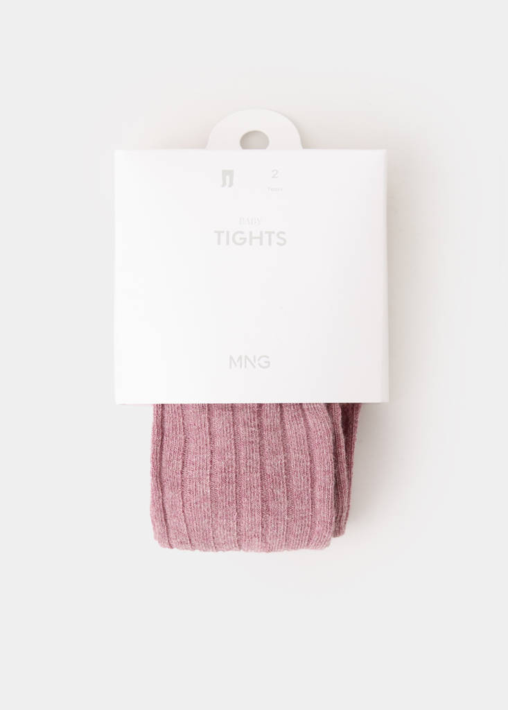 Ribbed knit tights — Pink
