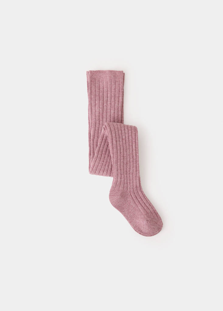 Ribbed knit tights — Pink
