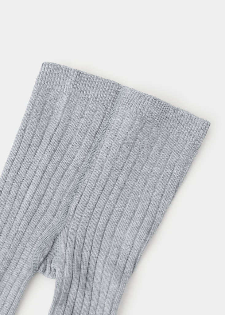 Ribbed knit tights — Medium Heather Grey