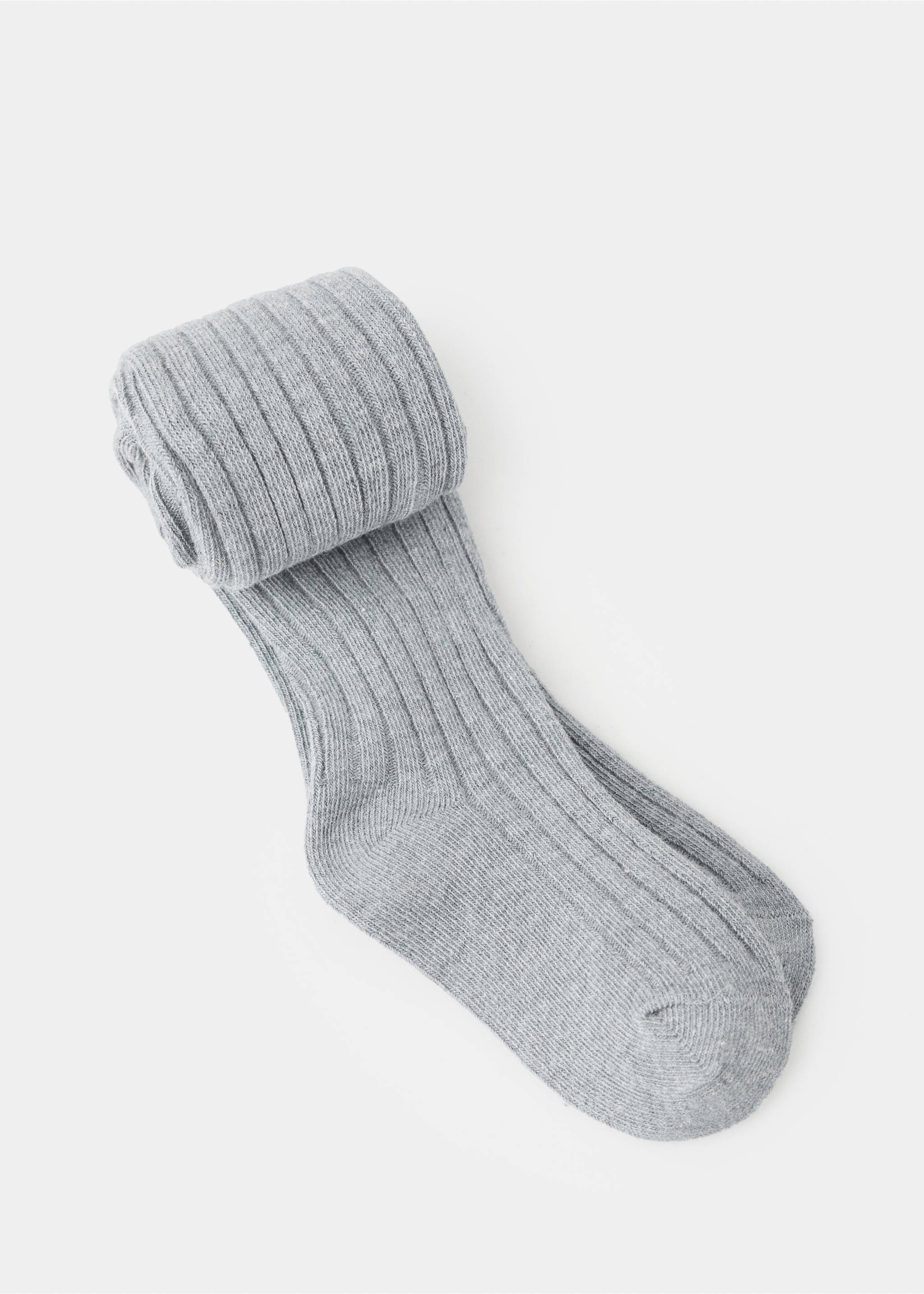 Ribbed knit tights - Details of the article 8, Medium Heather Grey. Ref: 37094790-00.