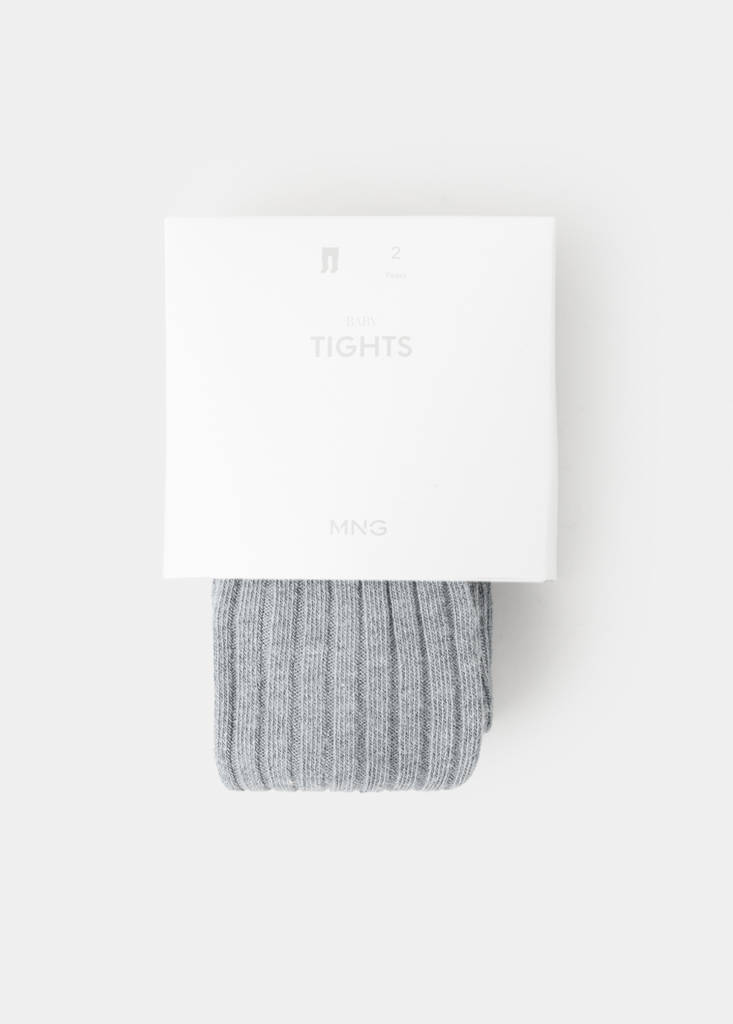 Ribbed knit tights — Medium Heather Grey