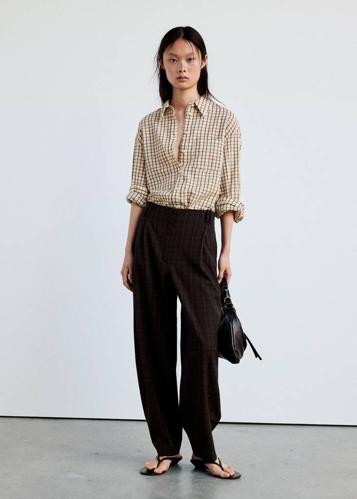 High-waisted balloon trousers — Brown