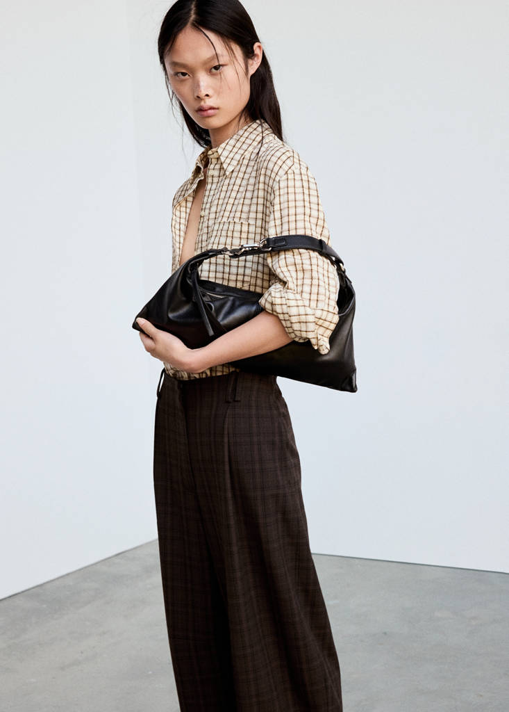 High-waisted balloon trousers — Brown