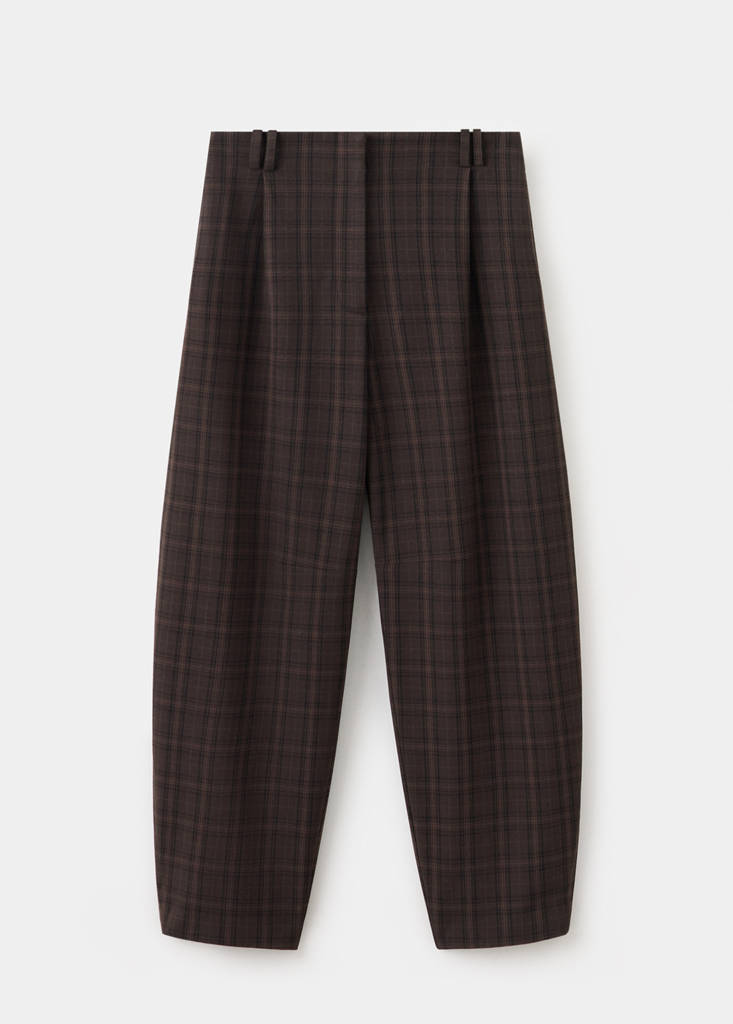 High-waisted balloon trousers — Brown