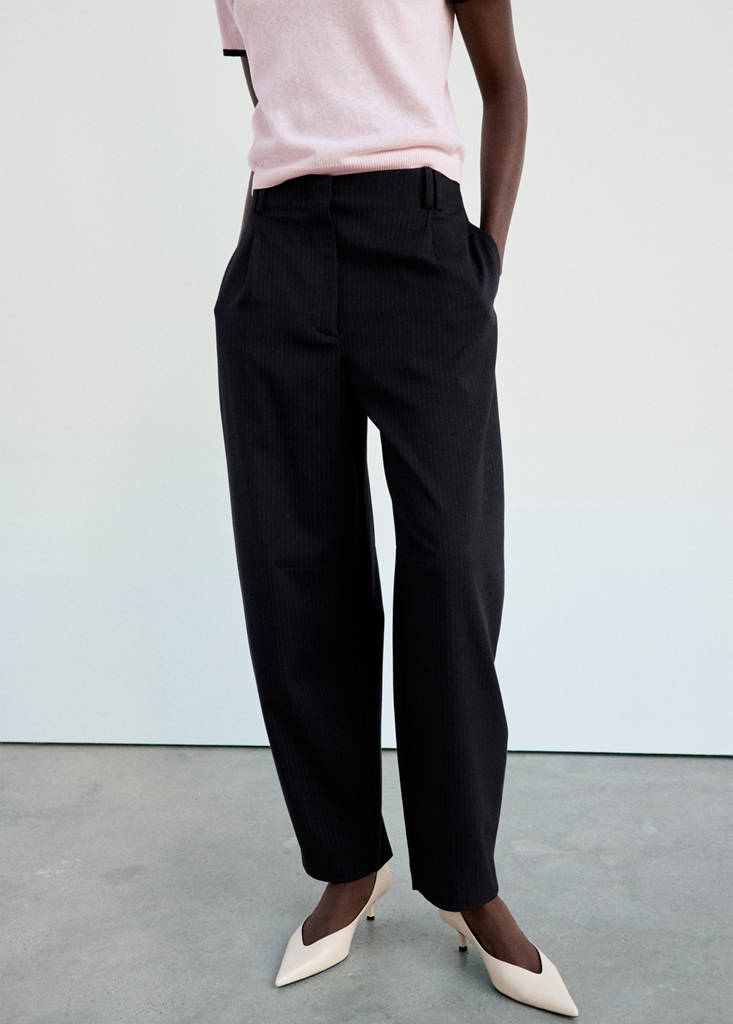 High-waisted balloon trousers — Dark Navy