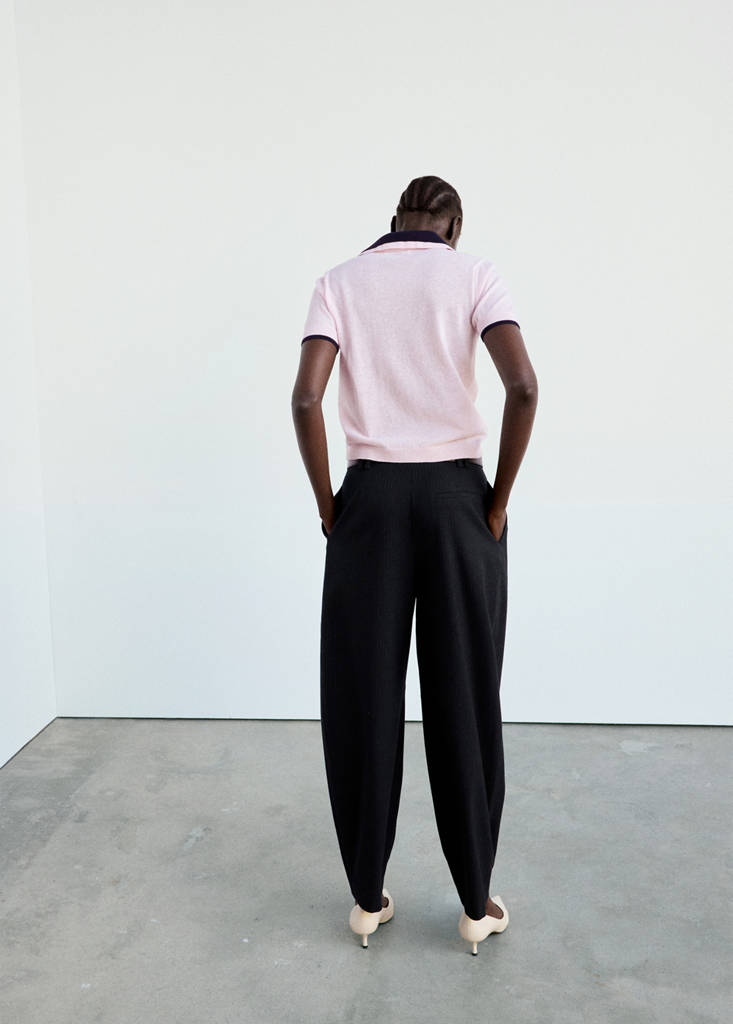High-waisted balloon trousers — Dark Navy