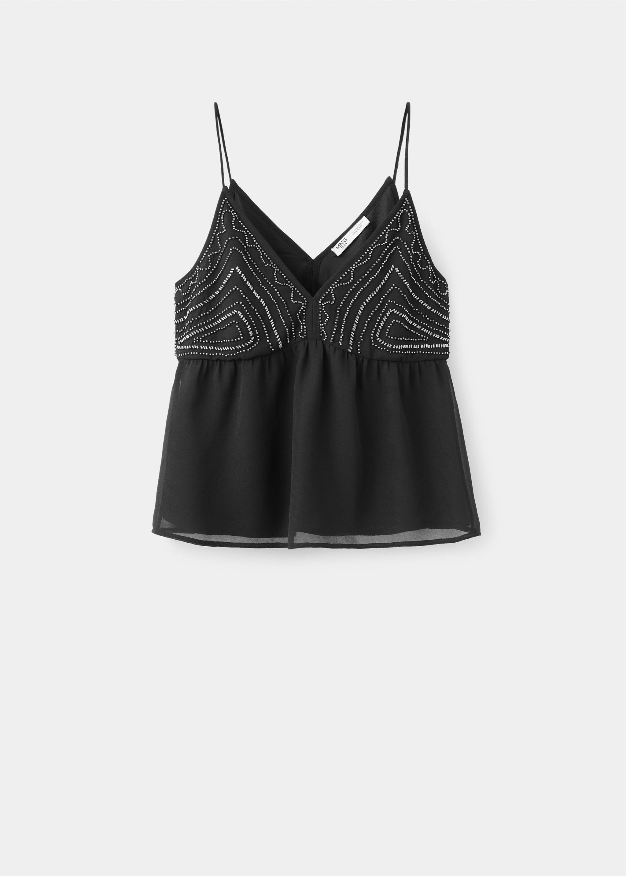 Beaded detail strappy top - Article without model, Black. Ref: 37094792-00.