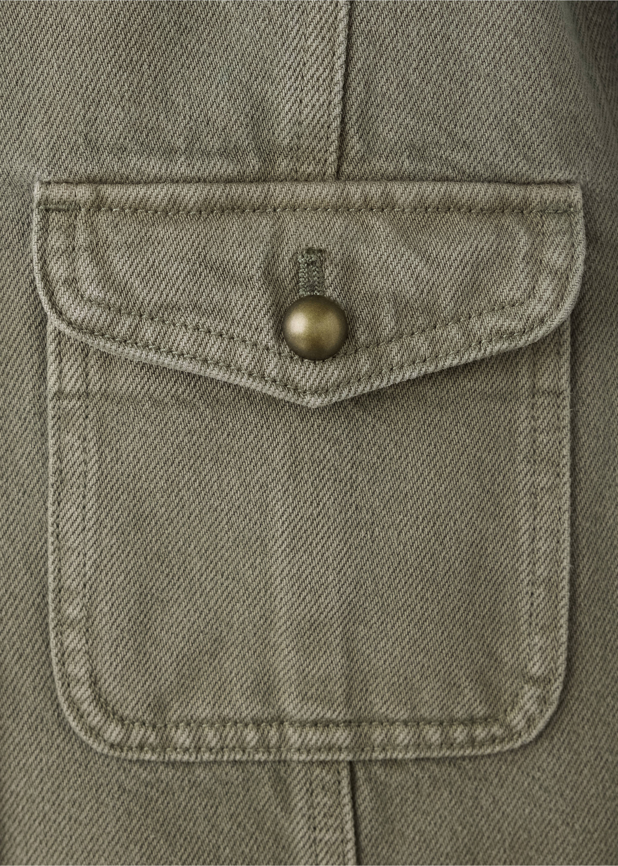 Pockets denim jacket - Details of the article 0, Khaki. Ref: 37094793-00.