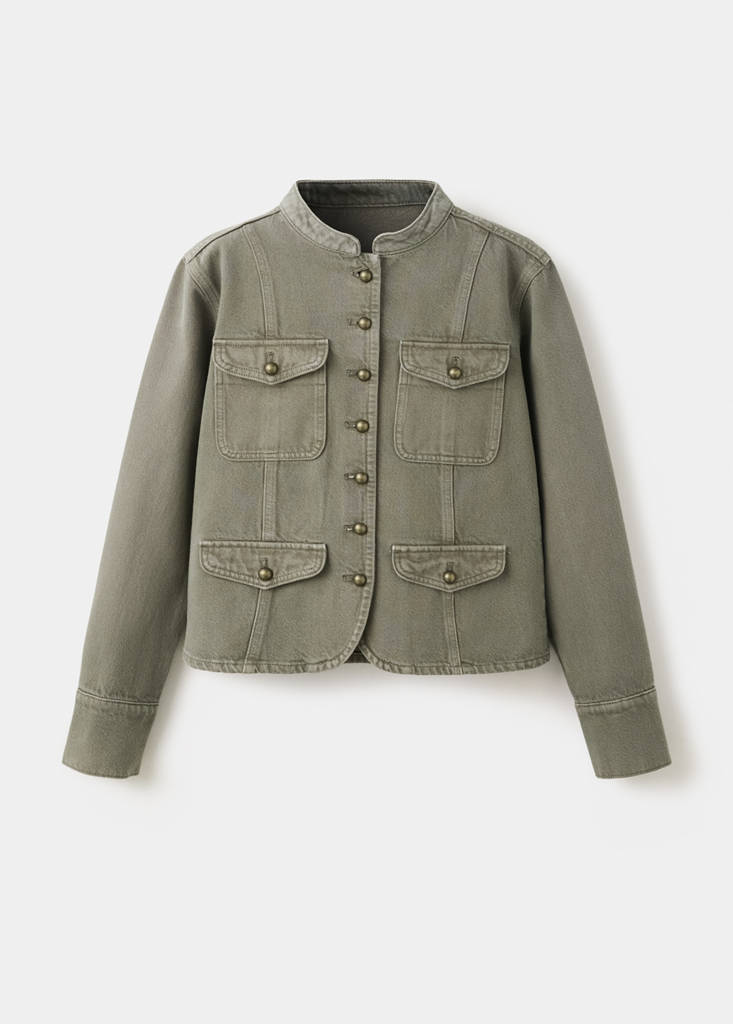 Pockets denim jacket — Khaki