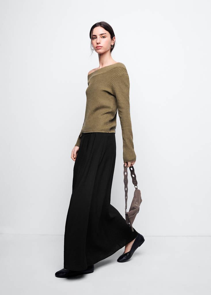 Tie long skirt — Charcoal