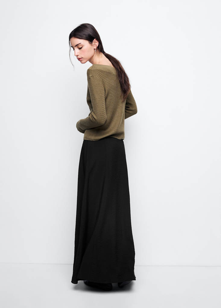 Tie long skirt — Charcoal