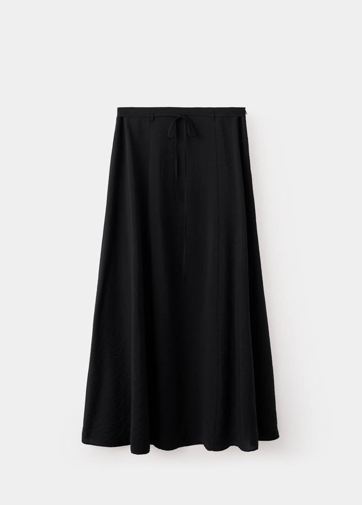 Tie long skirt — Charcoal