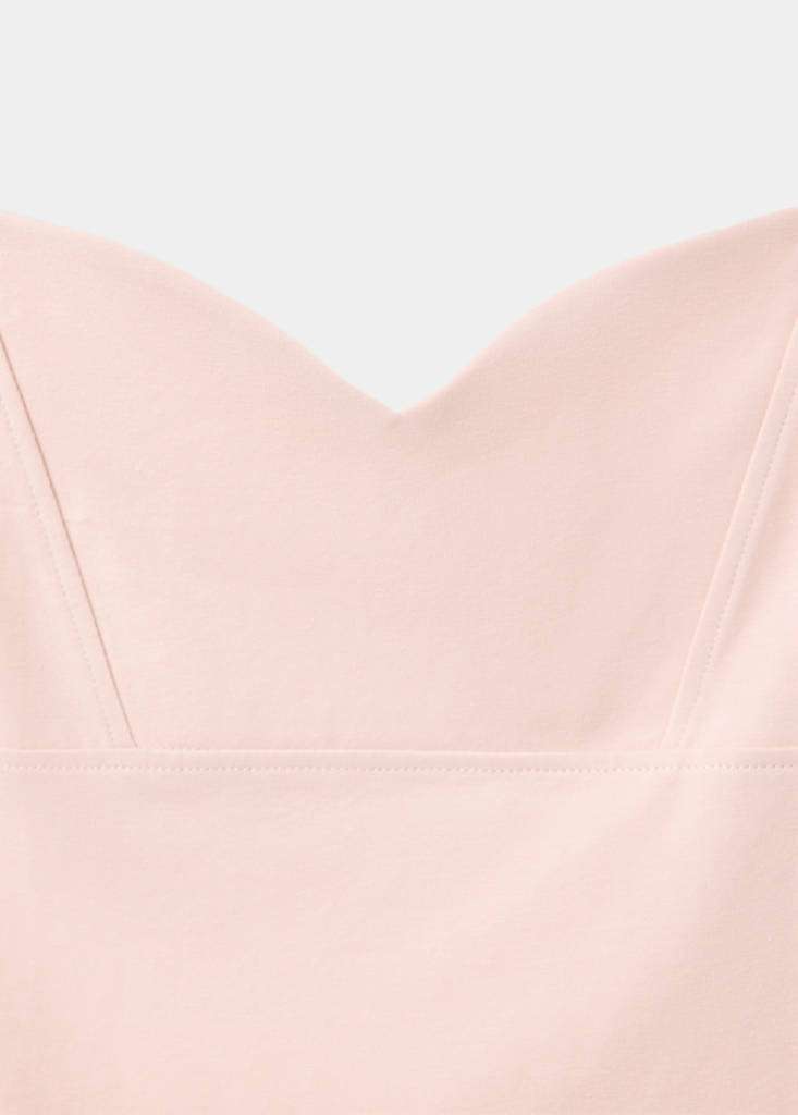Knitted top with sweetheart neckline — Pink