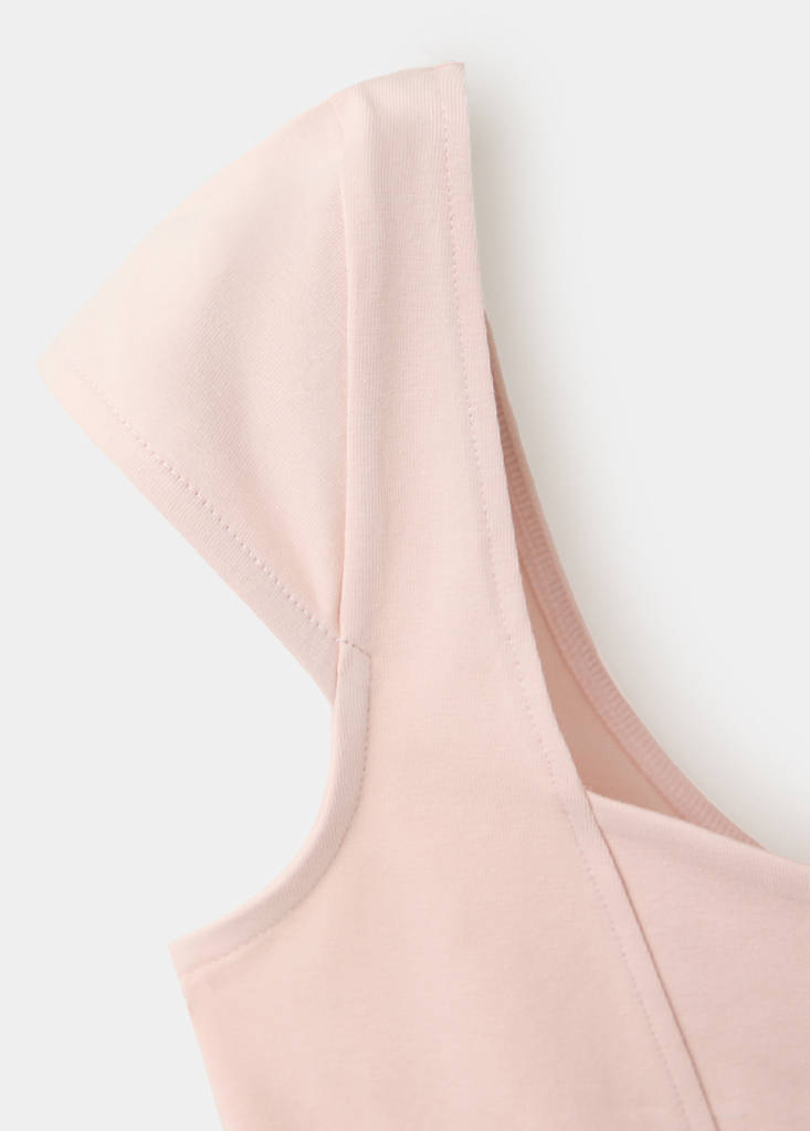 Knitted top with sweetheart neckline — Pink