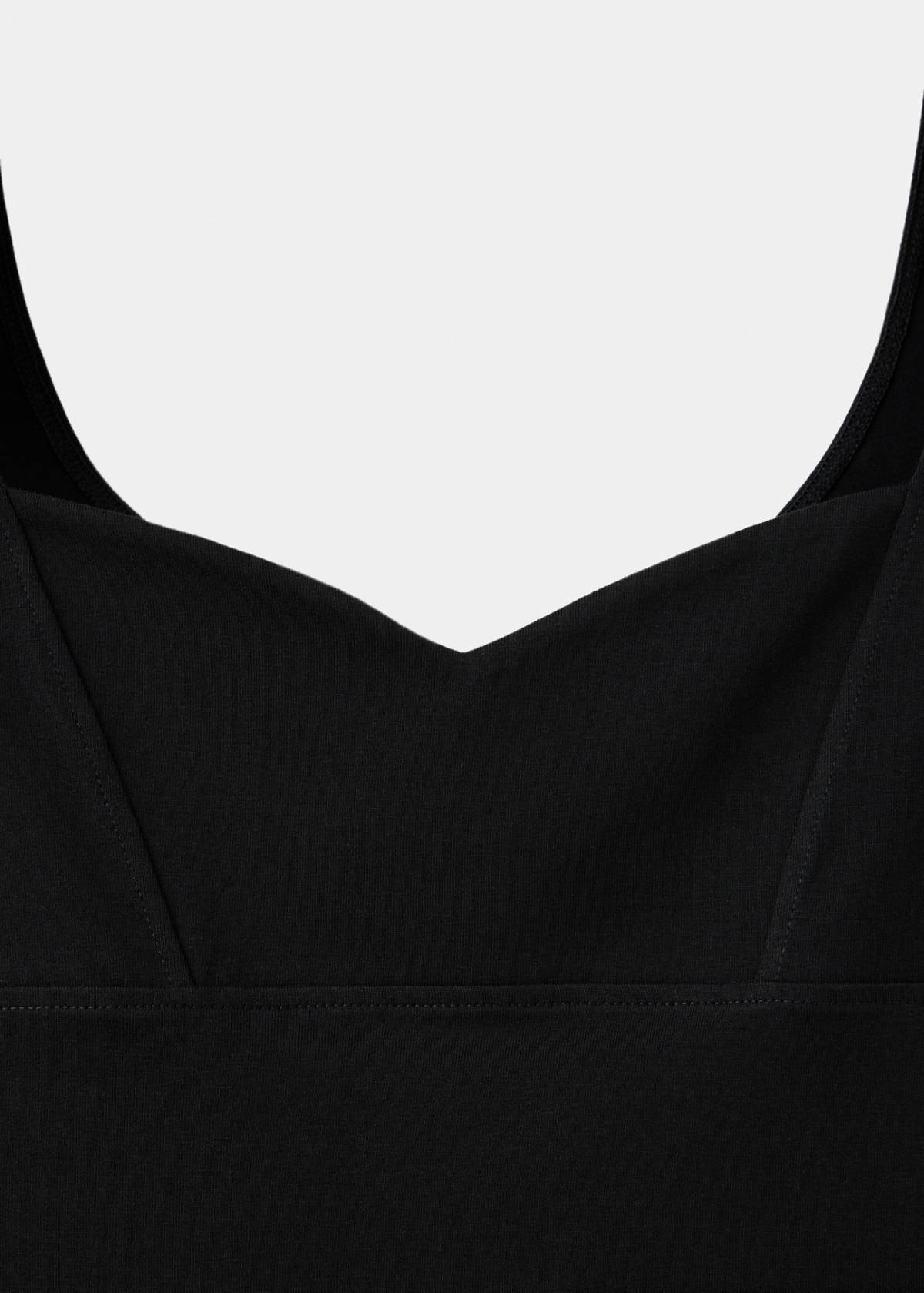 Knitted top with sweetheart neckline — Black