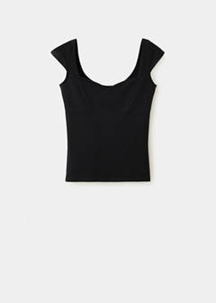 Knitted top with sweetheart neckline — Black 5
