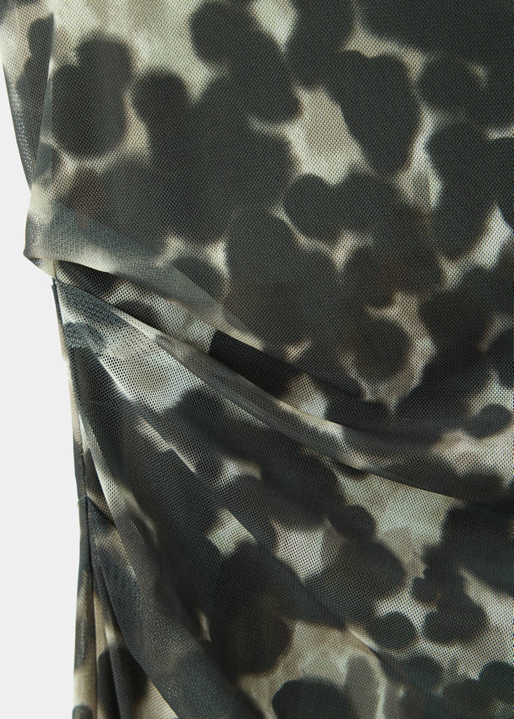 Printed mesh dress — Grey