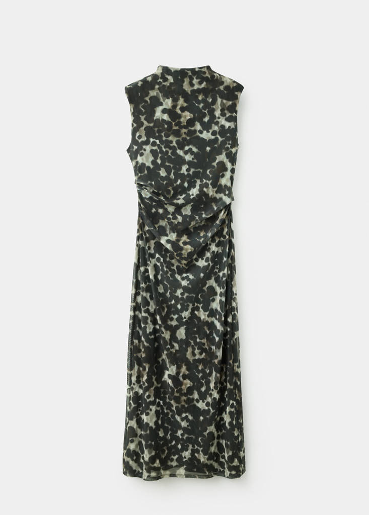 Printed mesh dress — Grey