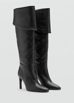 Leather stiletto-heel boot — Black 4