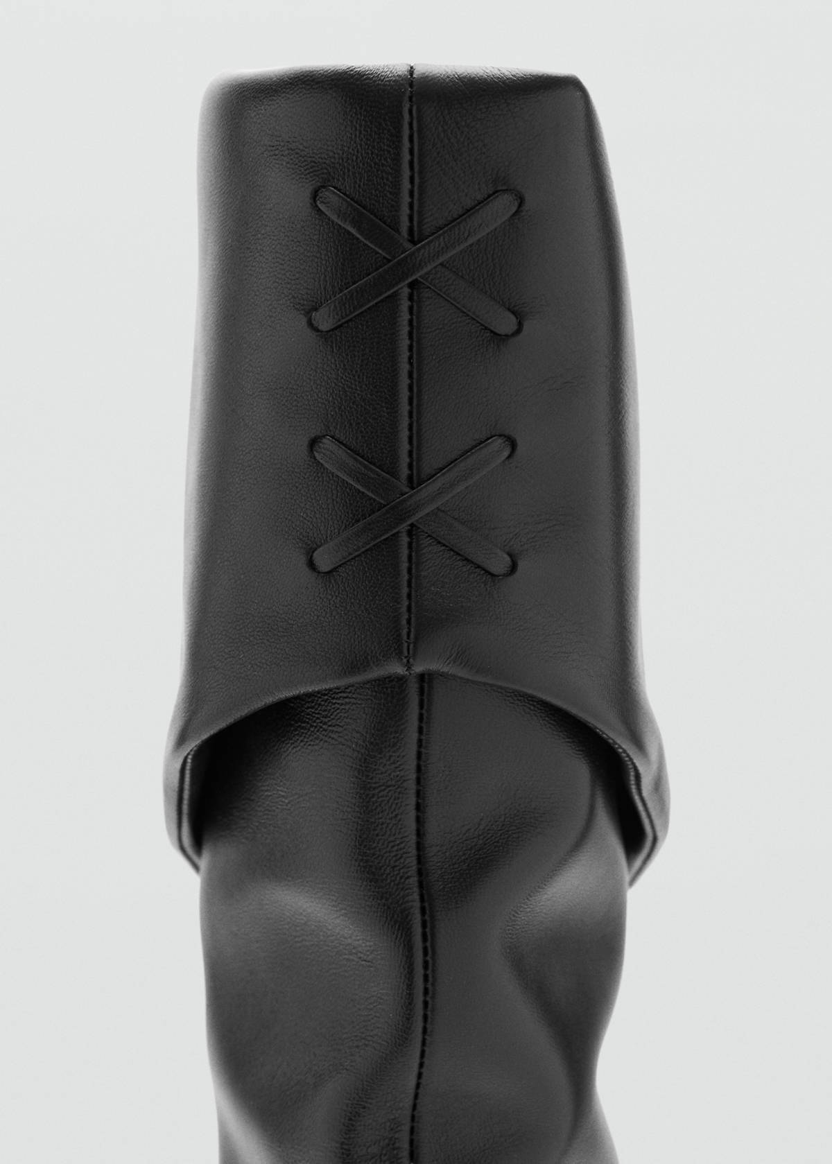 Leather stiletto-heel boot — Black