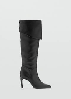 Leather stiletto-heel boot — Black 3