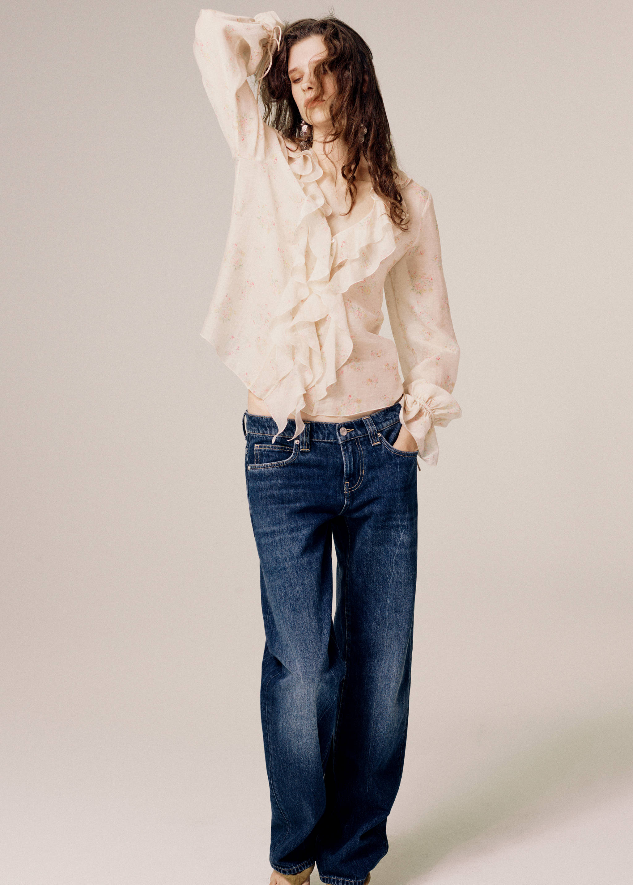 Floral lyocell blouse - General plane