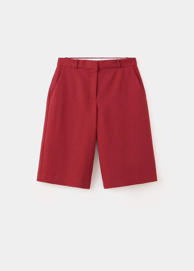 Straight mid-rise bermuda shorts — Dark Orange