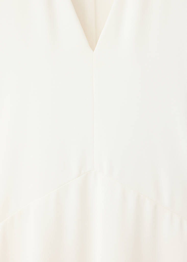 V-neck short-sleeved dress — White