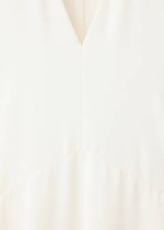 V-neck short-sleeved dress — White 6