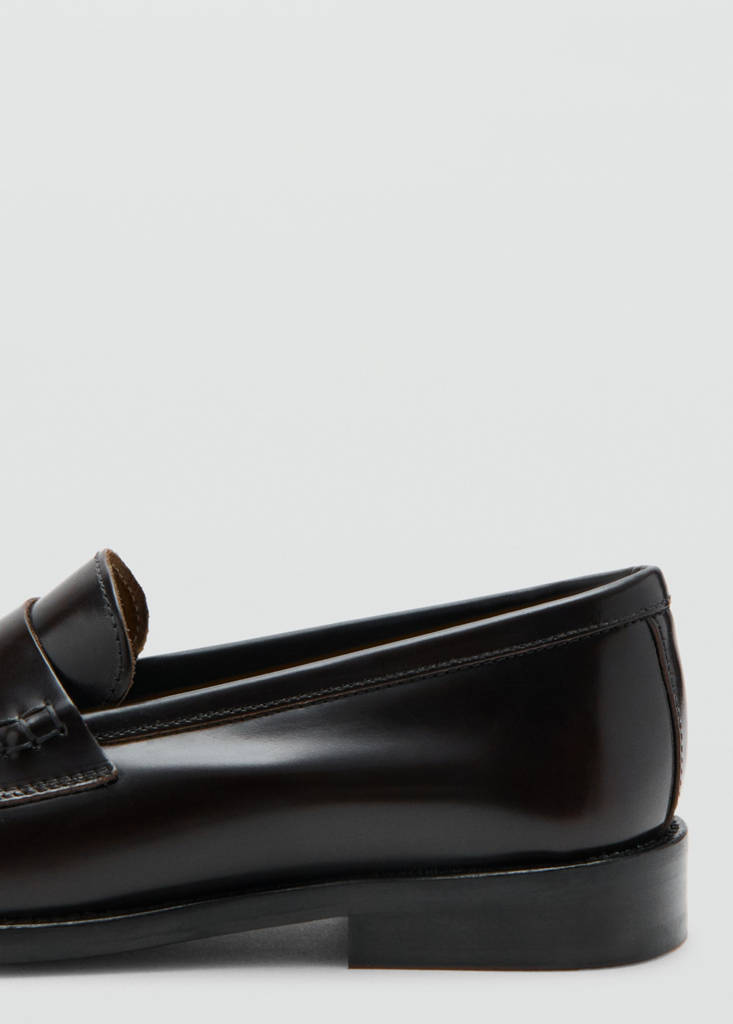 Gathered leather loafers — Chocolate