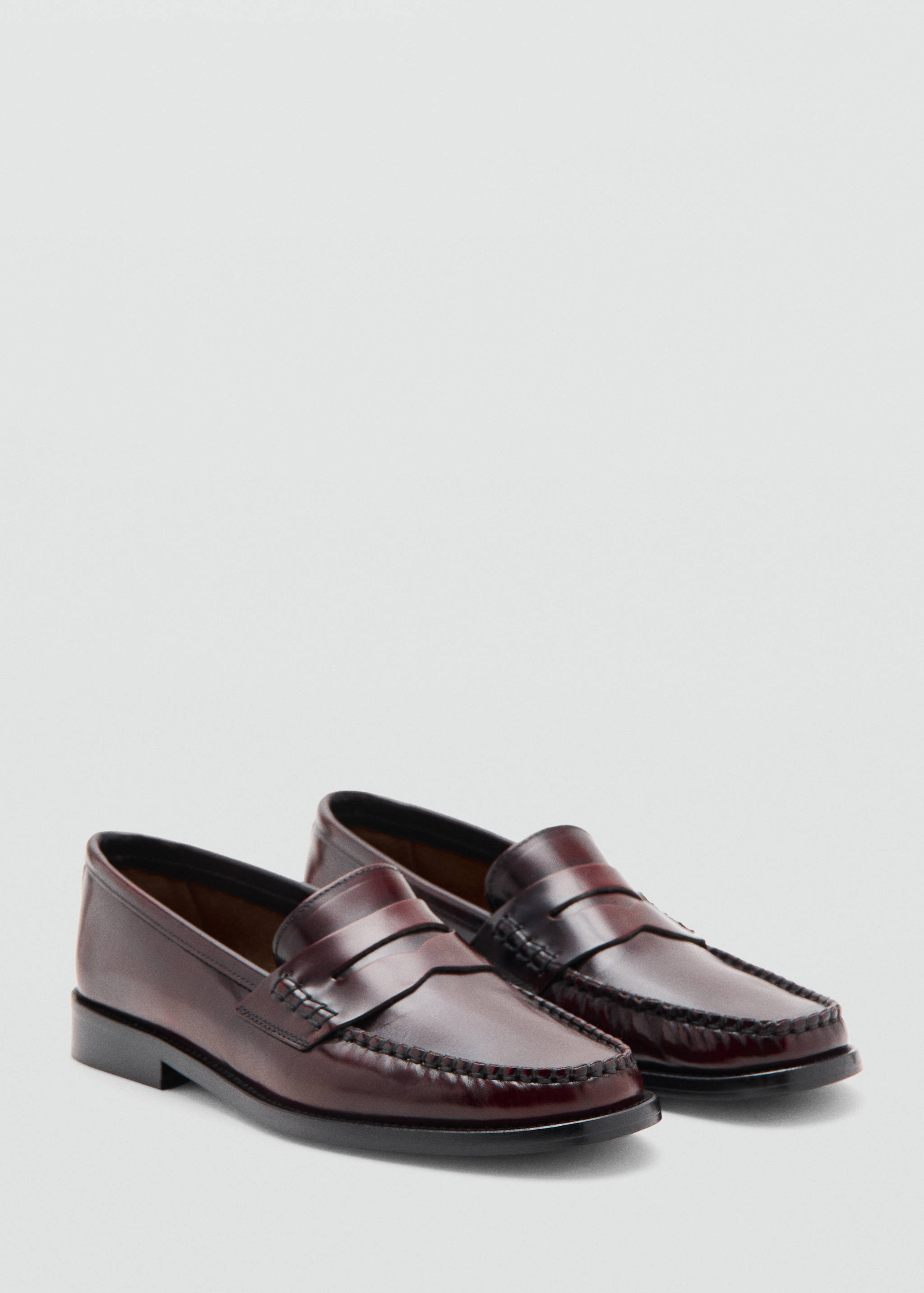 Gathered leather loafer - Medium plane