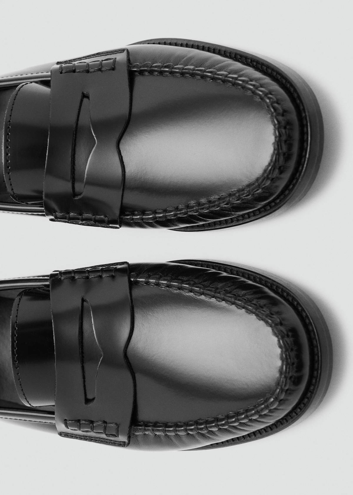 Leather penny loafers — Black