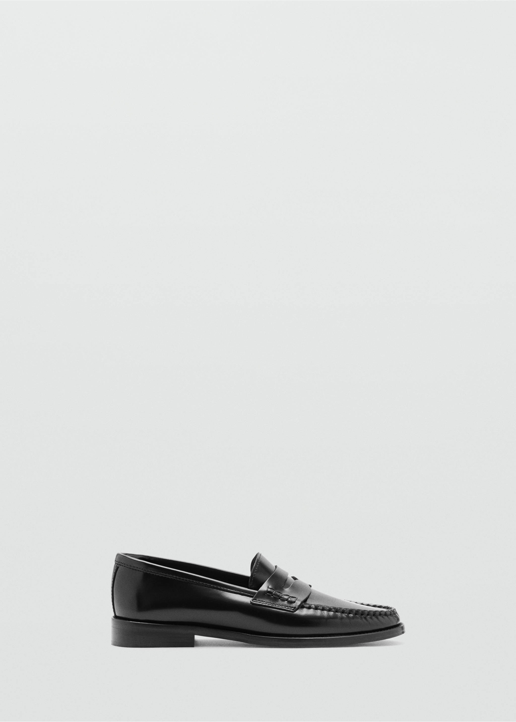 Gathered leather loafer - Article without model, Black. Ref: 37095148-00.