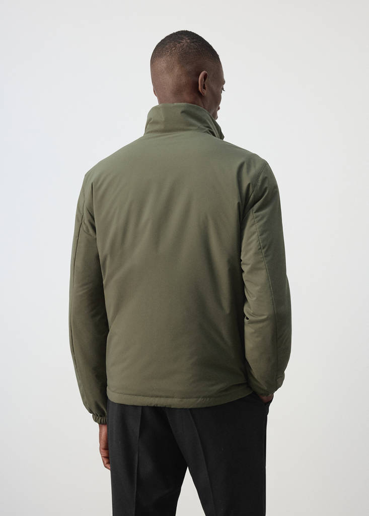 Reversible water-repellent quilted jacket — Khaki