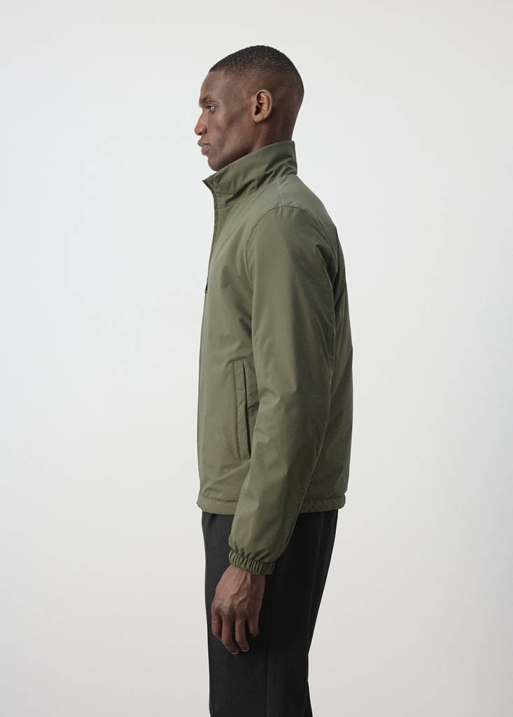 Reversible water-repellent quilted jacket — Khaki