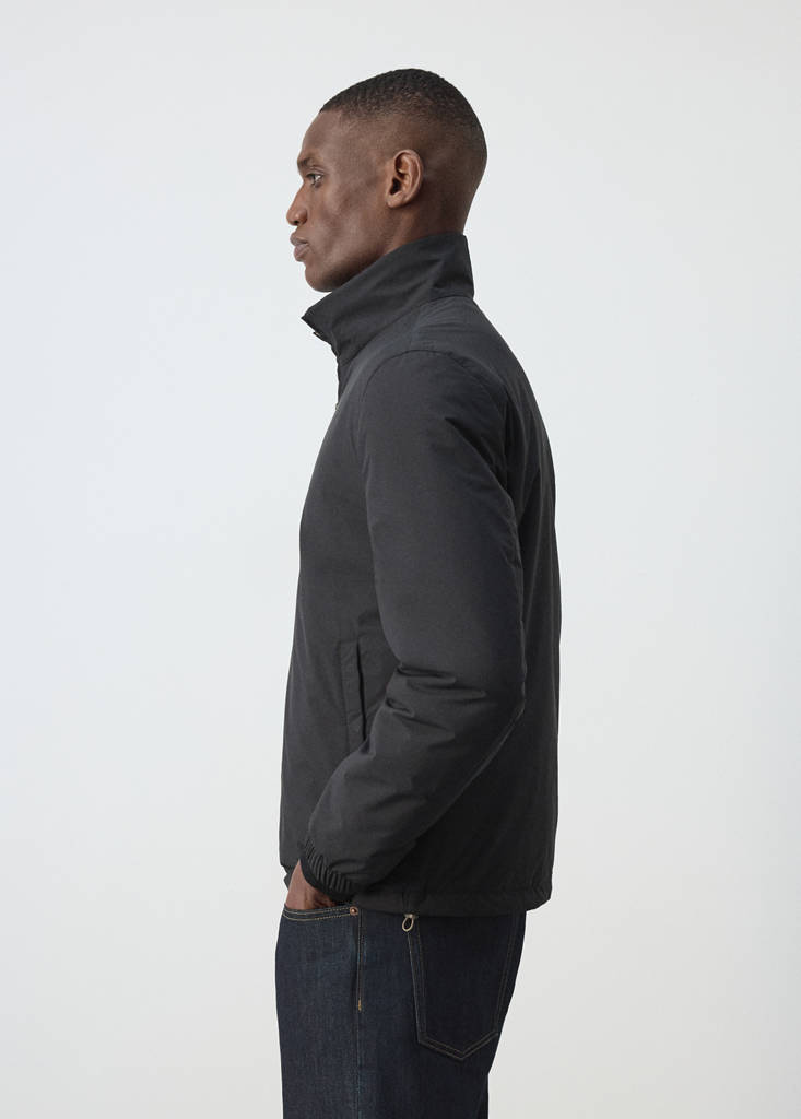 Reversible water-repellent quilted jacket — Black