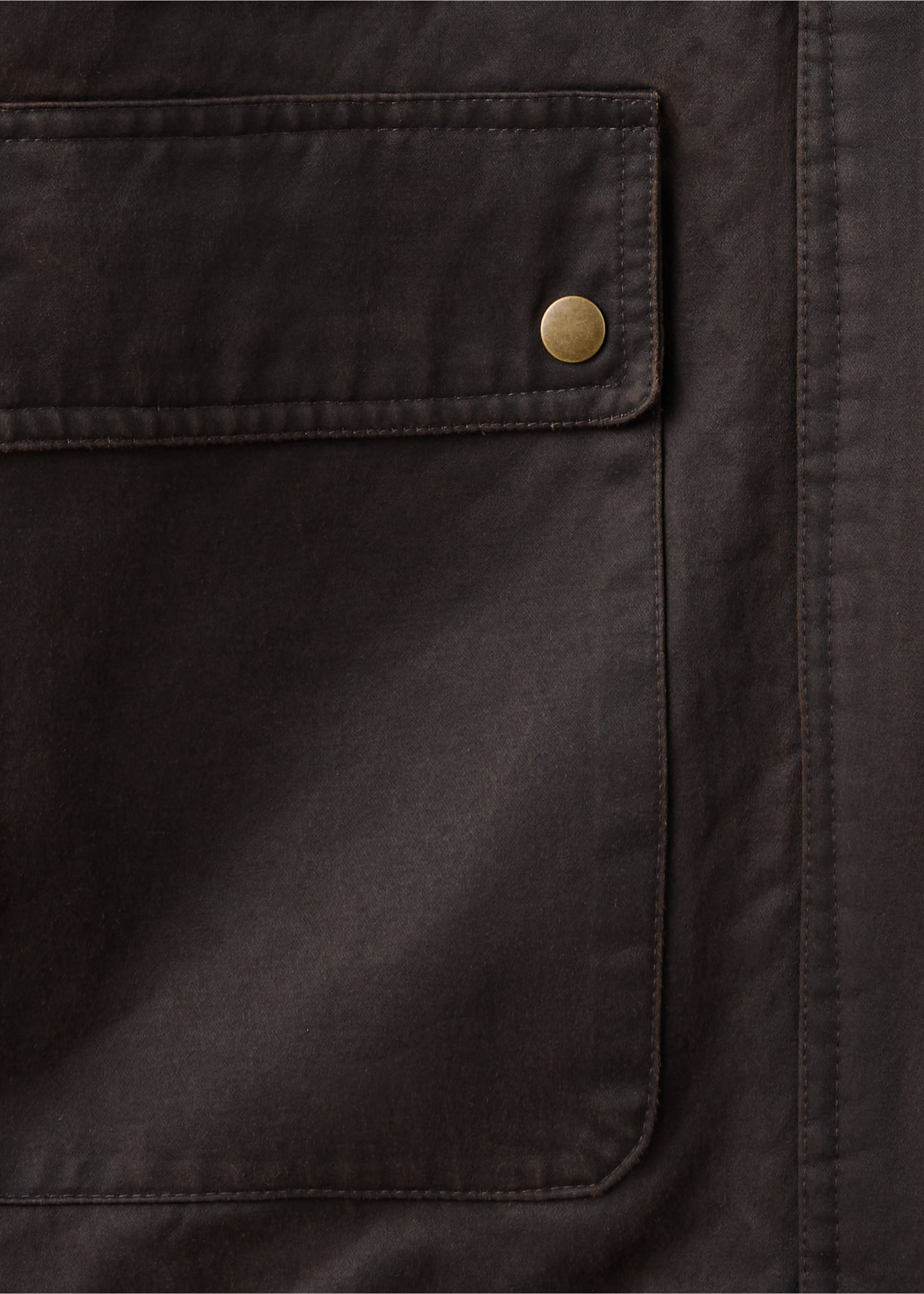 Oversized parka with corduroy collar - Details of the article 0, Chocolate. Ref: 37095150-00.