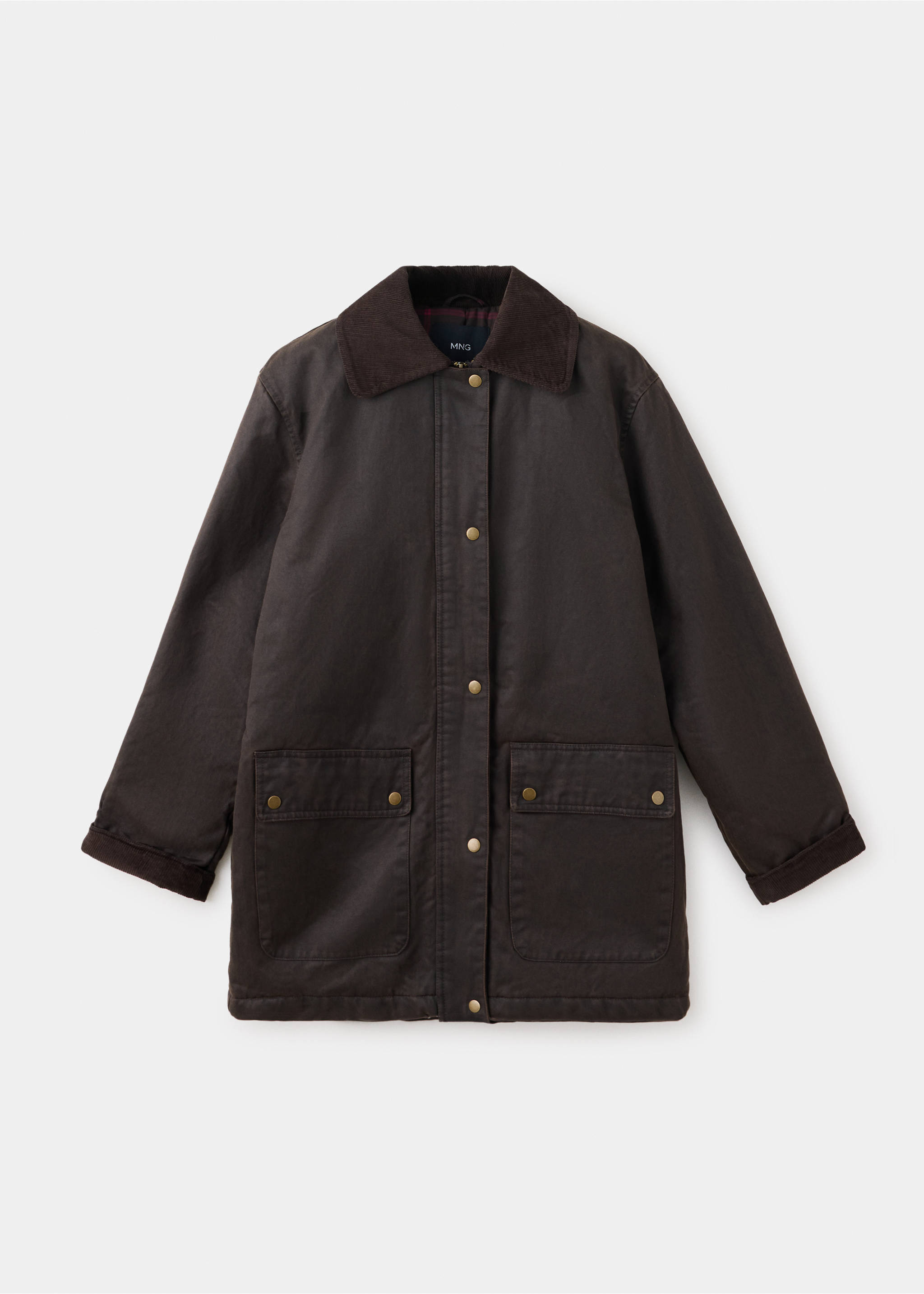 Oversized parka with corduroy collar - Article without model, Chocolate. Ref: 37095150-00.