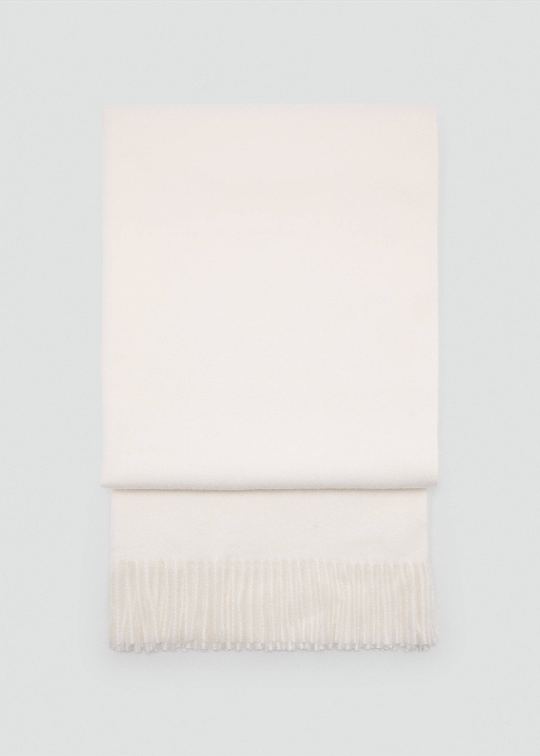 Fringed edge scarf - Article without model, Ecru. Ref: 37095153-00.