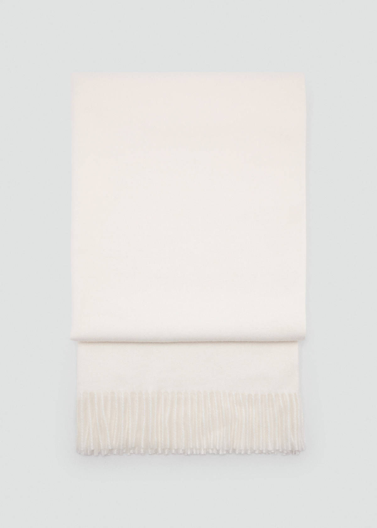Fringed edge scarf — Ecru