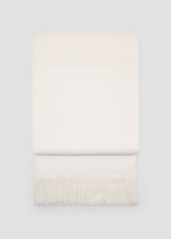 Fringed edge scarf — Ecru 1