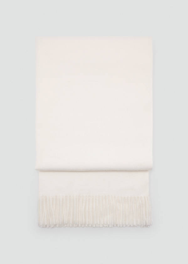 Fringed edge scarf — Ecru